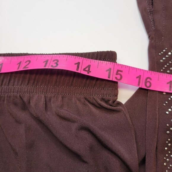 Brown Capris Casual Pants Elastic Waist Pants- Sizes  L/XL and XL/XXL - Picture 6 of 16